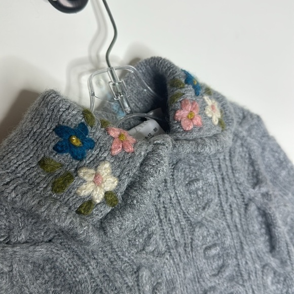 Zara Baby Girls chunky knit sweater with embroidery 9-12m - Picture 2 of 3
